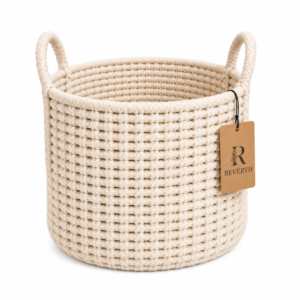 OIASKET 4Packs Natural Cotton Rope Storage Baskets