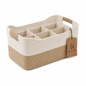 REVERTH 6-Compartment Woven Storage Organizer Basket